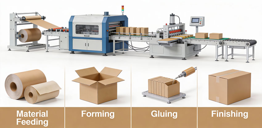 Step-by-step production process of JUXIN Rigid Box Making Machine
