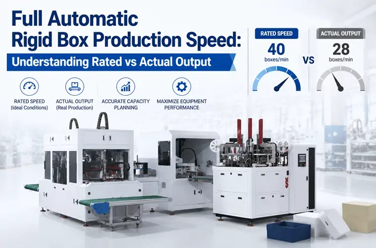 Automatic rigid box making machine production line for high efficiency packaging manufacturing