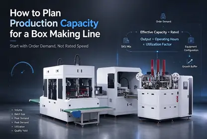 How to plan production capacity for a box making line, effective capacity calculation, order demand and equipment configuration
