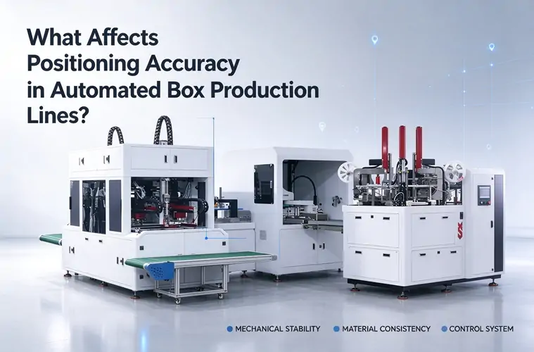 Automatic rigid box making production line, illustrating key factors affecting positioning accuracy in automated box manufacturing